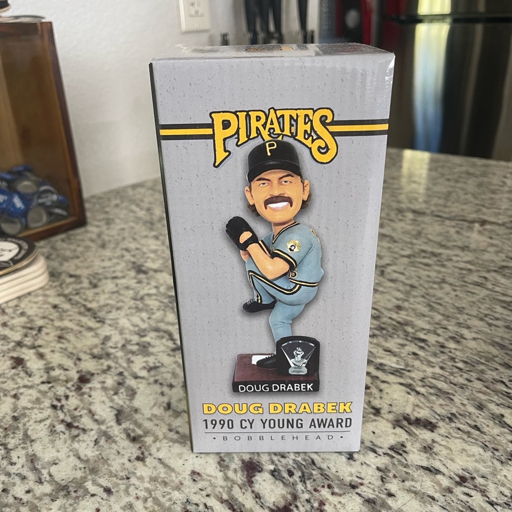 Unopened Doug Drabek bobble head. 1990 Cy Young Award winner